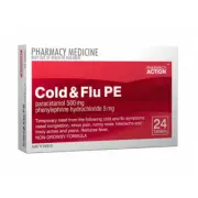 Cold & Flu PE Tablets 24 Pharmacy Action, Alternative to CODRAL