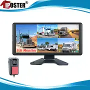 5ch 10.36" Quad Monitor DVR + Front camera Truck Reversing System 360 Record