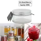 36 x Clear Glass Jar 230ml Silver Lid Kitchen Food Honey Jam Storage Container