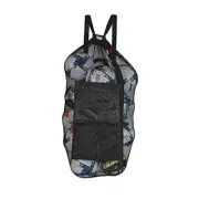 Heavy Duty XL Soccer Mesh Equipment Ball Bag w/Adjustable Shoulder Black-Basic