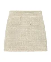 A-Line Mini Skirt in Texture Tweed US4,US2 taupe multi-color