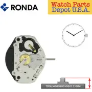 Harley Ronda 1062 Quartz Watch Movement, 2 Hands (Swiss Parts & Swiss Made)