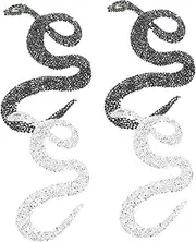 TEHAUX 4pcs Creative Rhinestone Snake Shaped Patch for Clothing Bags Crafts Applique Design for Clothing Repair and Decoration