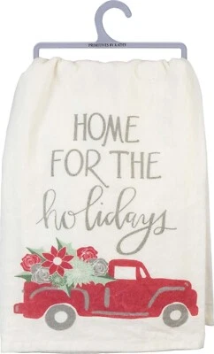 Home For The Holidays Kitchen Dish Towel Primitives by Kathy Christmas Towel NWT