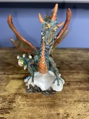 Vintage 1996 Summit Collection Myths& Legends GRN Dragon Crystal Ball Statue NIB