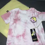 Bananas Monkey T-shirt Pink Tie Dye Youth Size 6/M