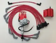 FORD 289 302 SMALL CAP HEI DISTRIBUTOR + RED 50K COIL + 8.5mm SPARK PLUG WIRES (for: Ford)