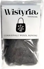 Wistyria Editions R-W816R Wool Roving 12" .22oz, in Smoke Grey