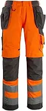 Mascot 5711074284429 Trousers hi-vis, 90C49, Orange Hi-vis/charcoal
