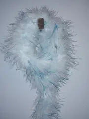 Baby Blue Medium-Weight Marabou Feather Boa With Turquoise LUREX -72"