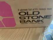 Old Stone Bank Providence Rhode Island Towns Lot of 8 High Ball Glasses Tumbler