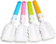 INVODA 4PCS Bottle Brush,Bottle Washer Set Long Sponge Bottle Cleaning Brushes Baby Bottle Cleaner Brush, Nipple Brush (4 pcs)
