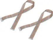 uxcell IDC Rainbow Wire Flat Ribbon Cable 2.54mm Pitch 20 Pin Connection Line FC Dual Female Gray Connector for DIY Experiment 3.3 Ft Length 2 Pcs