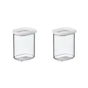 2x Mepal Modula Mini Food Storage Box Stackable Container w/Lid 375ml/13oz White
