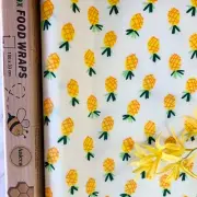 EcoFriendly Reusable Food Storage Anicca Beeswax Wrap 100*33cm Roll (Pineapples)