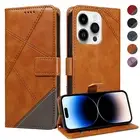 For iPhone 16e 16 15 Pro Max 14 13 12 Leather Card Holders Purse Flip Stand Case