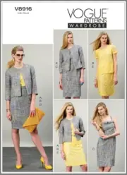 Vogue Ladies Wardrobe Jacket Top Dress & Skirt Suit Sewing Pattern 8916 Sz 14-22