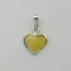 Natural Butterscotch BALTIC AMBER Heart Pendant 925 STERLING SILVER Poland #2276