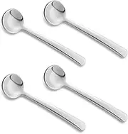 Tiny Spoons for Spices, 4 Pcs 3.3 Inch Stainless Steel Spice Spoon, Mini Spoons for Spice Jars, Easy to Clean & Hold for Sugar, Salt, and Honey, Silver