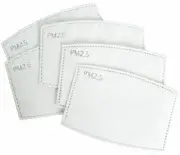 Face Mask Replacement Filter Refill,PM2.5, 5 Ply Carbon 125x80mm 5 PACK Filters