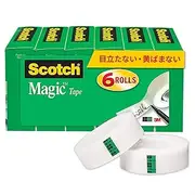 3M Scotch Tape Mending Tape, 0.7 inches (19 mm) x 100.4 ft (25.4 m), Small Rolls, 6 Rolls, 810K6