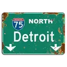 Rustic Detroit Highway Sign: Vintage Interstate 75