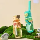 With Straw Capybara Water Bottle BPA Free Cute Drinking Bottle Sports Kettle