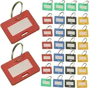AUTSUPPL Metal Keychain Numbered Key Tags 50pcs Plastic Key Id Label Tags Home Office Travel Essential