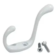25x Rok Heavy Duty White Home Wall Closet Towel Coat Clothes Double Hook Hanger