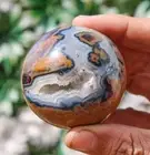 Unique Natural 50MM Blue Amethyst Crystal Stone Healing Energy Chakra Sphere