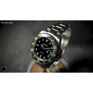 原裝進口正品 PARNIS柏尼時 綠水鬼 SUBMARINER 機械錶潛水錶 手錶腕錶