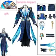 Huiyun Genshin Impact Neuvillette Cosplay Costume Adult Carnival Uniform Wig Anime Halloween Party Costumes Masquerade A1 M