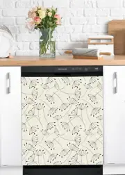 Dishwasher Magnet Cover - Reusable Magnetic Tiles Decal - Pack of 4 Tiles - V063