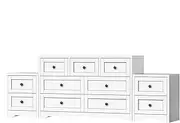 [ALFORDSON] Hamptons *1x Chest of 7 Drawers＆*2X 2-Drawer Bedside Tables Combo Set, Tallboy Dresser, Modern Storage Cabinet Set for Hallway,Bedroom, Living Room, White