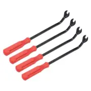 4Pcs 6" Black Oxide Fastener Remover Clip Removal Tool with Red Plastic Handle