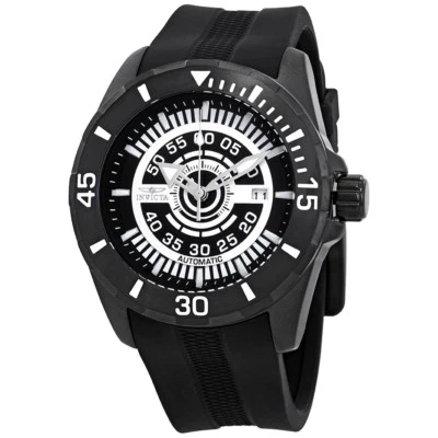 New Mens Invicta 25774 S1 Rally Automatic Black Dial Rubber Strap Watch