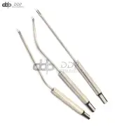 Lot Of 3 Pc Binner Bipolar Forceps Straight Curved Angled Electrosurgical EL-053