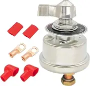 Battery Isolator On-Off Kit | High Current Vehicles Battery Cut Off 300A | Heavy-Duty Heat Shrink, Terminal Insulator, Repairing Accessories for RV, Car