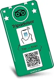 [Taraffice] TripAdvisor NFC Sign | Social QR Code Sign | Epoxy Board | Compatible with iPhone & Android | for Shops, Companies, Shops, Restaurants (55 x 100 mm)