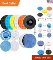 Versatile 5-Inch Car Buffing Pad Set with Drill Adapter & Reusable Microfiber
