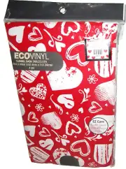 VALENTINE'S DAY Vinyl Tablecloth ~ Red & White Hearts ~ 60" x 84"