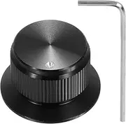 uxcell Aluminium Potentiometer Knobs 1/4" Volume Tone Control Top Hat Knob for Guitar Instruments Audio Mixer Amplifier with Polished Edge and Indicator Black