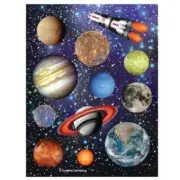Space Blast Value Stickers 4 Per Pack Solar System Spaceship Party Favors