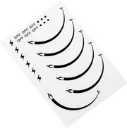 HALLMERS 6 Flame Gas Hob Dial Ignition Gradient Marker Clockwise Third 1/3 Turn Decal Control Panel Labels (Black Print Clear Adhesive) Replacement Oven Sticker Sticker Electric Cooktop Burner Knob