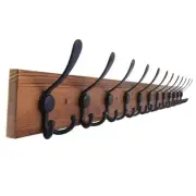 Coat Rack Wall Mount 47.3'' Wall Hook Rack Burnt Brown Coat Hanger Rustic