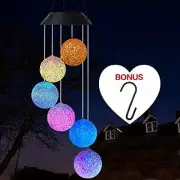 Solar Crystal ball/Solar hummingbird wind chime Outdoor/indoor S Hook yard decor