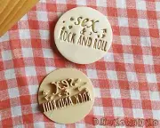 Sex and Rock and Roll Stamp Embosser Cookie Cutter Pastry Fondant Dough