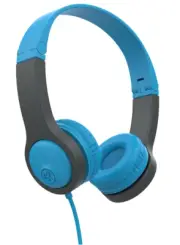 JLab JBuddies Folding Kids Wired Headphones Gen 2, Blue/Grey, Noise Isolation