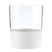 Clear Vase w/ Matte White Base Showpiece Home Décor Centerpiece Vases Pack of 2