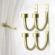 4PCS Curtain Holdbacks, Wall Mounted Curtain Holders, Curtain Hooks for Drapes, Curtains Tie Backs Hooks for Bedroom, Living Room, Gold